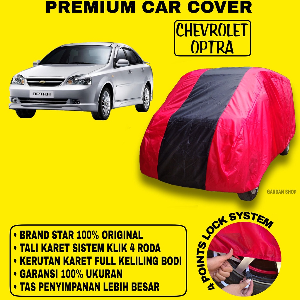 Body Cover CHEVROLET OPTRA MERAH HITAM Penutup Bodi Mobil Chevrolet Optra Waterproof PREMIUM