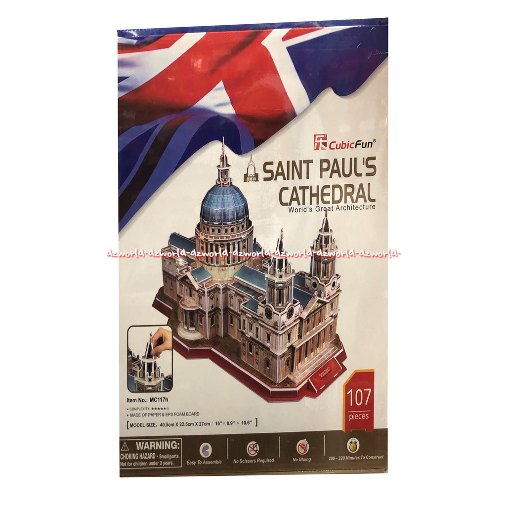 CubicFun Saint Pauls Cathedral 3D Puzzle 121 Keping Mainan Susun