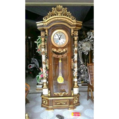 LEMARI JAM FURNITURE JATI | LEMARI JAM KAYU JATI | LEMARI JAM MEBEL MURAH JEPARA