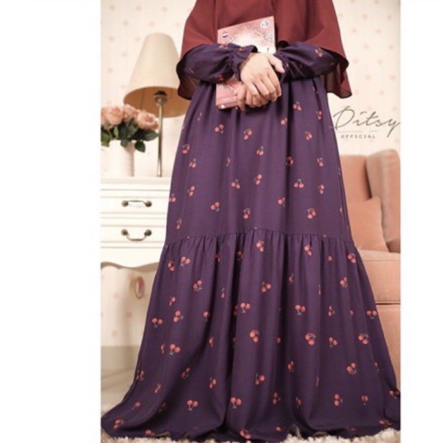 [READY STOCK] cherry ink purple ditsy september 2020