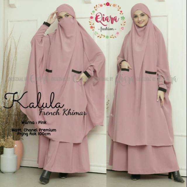 Kalula Frech Khimar Original Qiara Longdress Maxi Material Chanel Premium