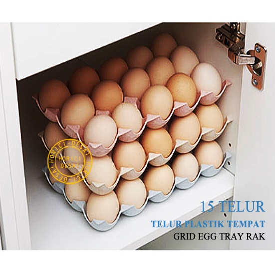 TELUR 15 GRID EGG TRAY RAK TELUR PLASTIK TEMPAT ORGANIZER TELUR