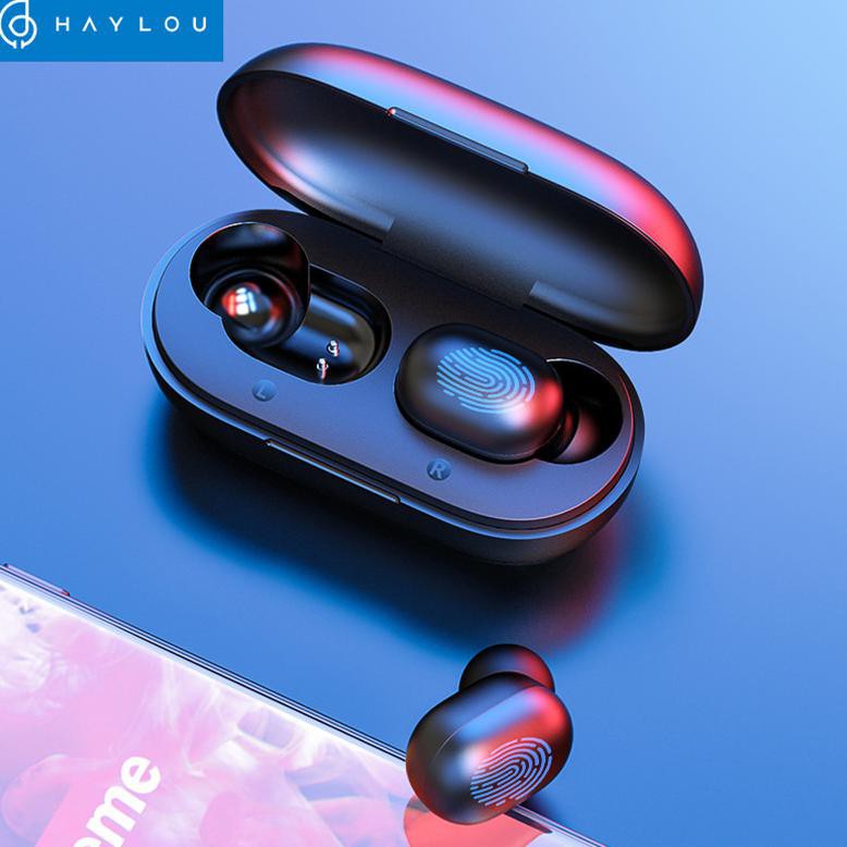 Haylou Earphone TWS Bluetooth 5.0 Fingerprint Touch with Charging Case - GT1 - Black
