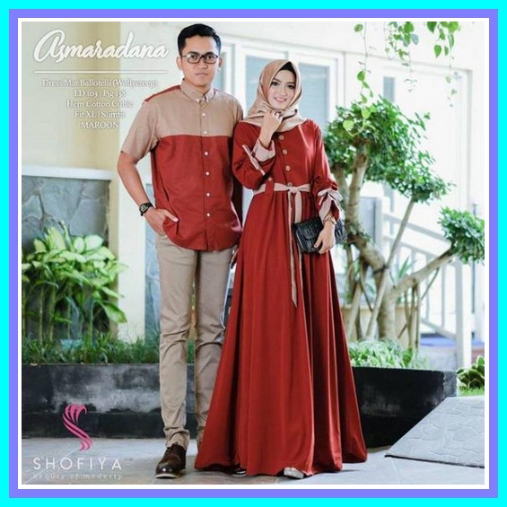 Baju Couple Gamis Brokat Gamis Sepasang Suami Istri Dress Maxi Gamis Couple Asmaradana / Couple Musl