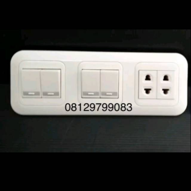 Saklar sakelar panasonic 4 gang pkus double stop kontak 4 swtich stop kontak ganda pa asonic inbow