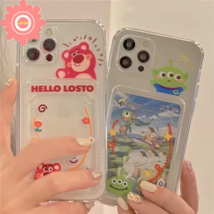 Soft Case TPU Dompet Kartu Tahan Banting Motif Hello Kitty Untuk iPhone 14 12 11 13 Pro Max 7 8 Plus 6 6s Plus XR X SE 2020 XS Max