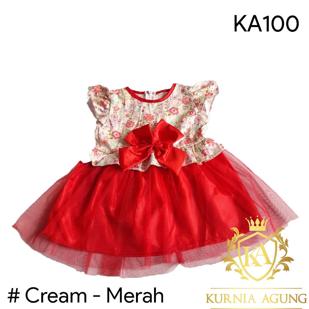 Baju Bayi Perempuan Gaun Balita Dress Bayi 0- 18 bulan Dress Princess Ulang Tahun Pesta Murah KA100