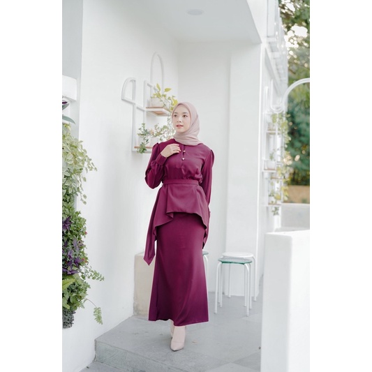 ADIBA- Cassandra Set Rok Terbaru 2022 / Almira Set Tunik / Setelan Baju Lebaran Ada Size