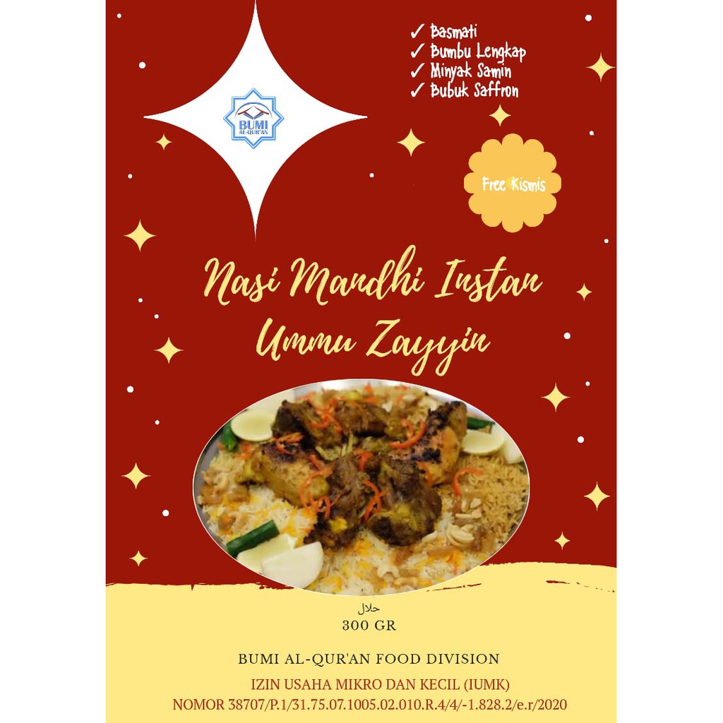 

Nasi Mandhi Ummu Zayyin @300gram By Yayasan Bumi Al Quran