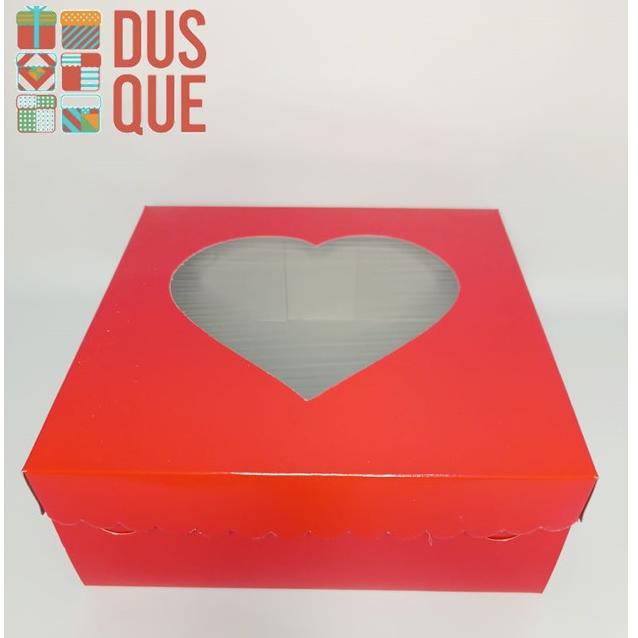 

DUS KOTAK KUE LOVE MERAH 22x22x8 (10 pcs) (KODE 45)