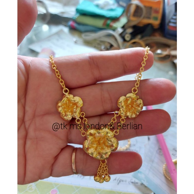 Kalung Mawar 20gr Emas London LM 24K Kadar 99,99%.