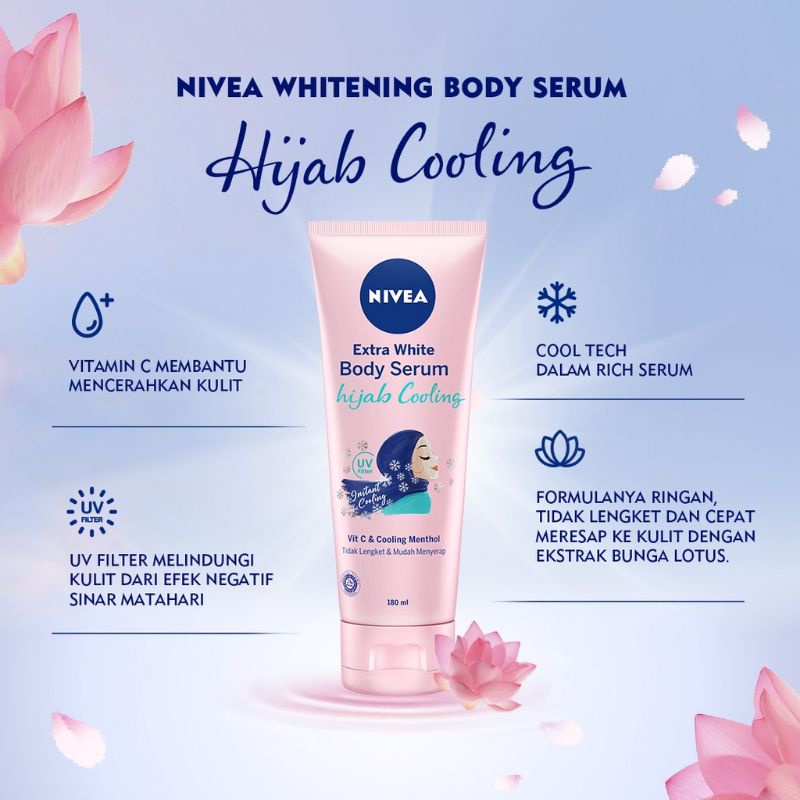 nivea extra white bs hijab cooling 180ml