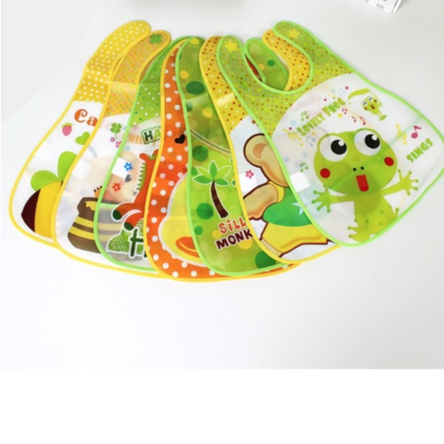 Celemek Bayi anti air / Bib / Slabber / Tatak iler / Apron / Alas Makan / Slaber Plastik WATERPROOF