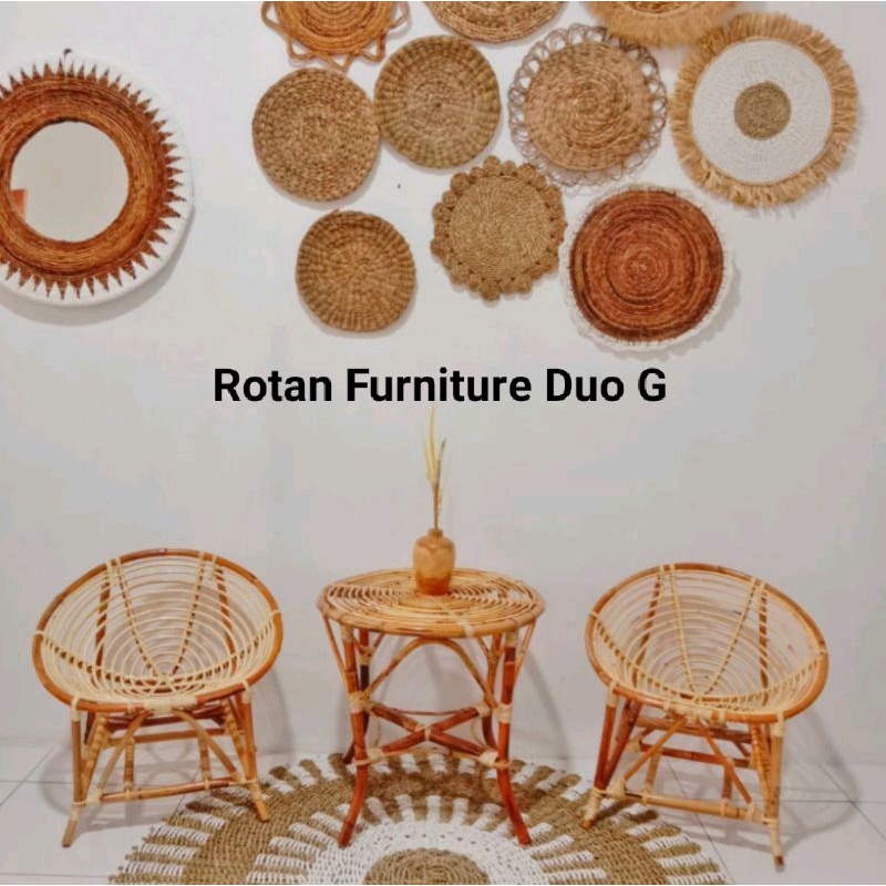 KURSI ROTAN KEONG/KURSI TERAS ROTAN/ASLI ROTAN