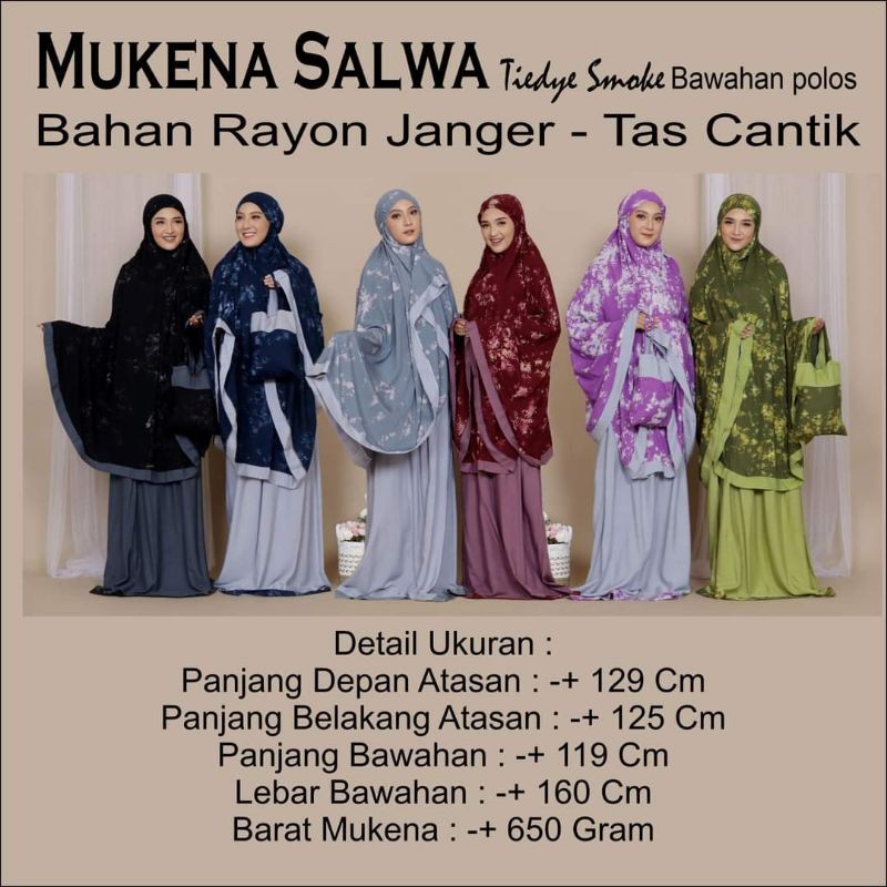 Mukena Salwa Bali Smoke Bawahan Polos