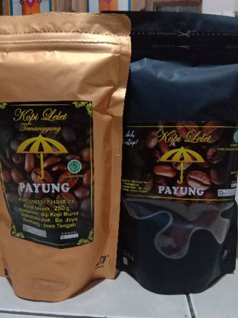 

Kopi lelet robusta temanggung cap "payung" 250gr