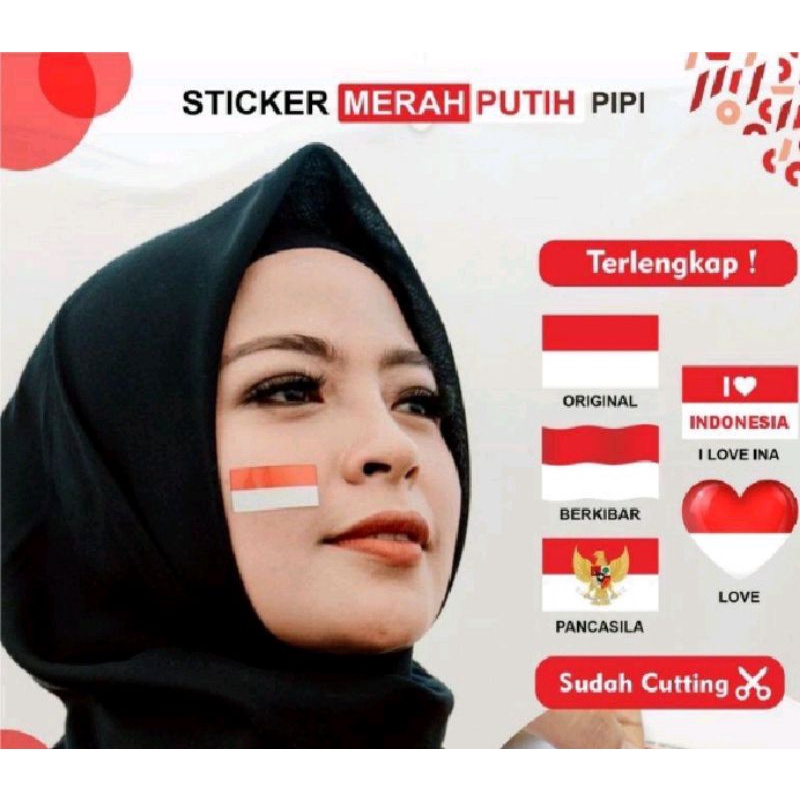

stiker merah putih kecil isi 100