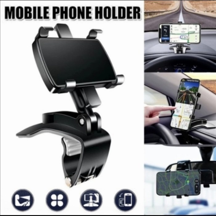 Car Holder Mobil Jepit HD-35 3IN1 / Holder Spion Dashboard Mobil 360 Derajat Car Phone Holder - Dudukan Hp GPS Dashboard Mobil