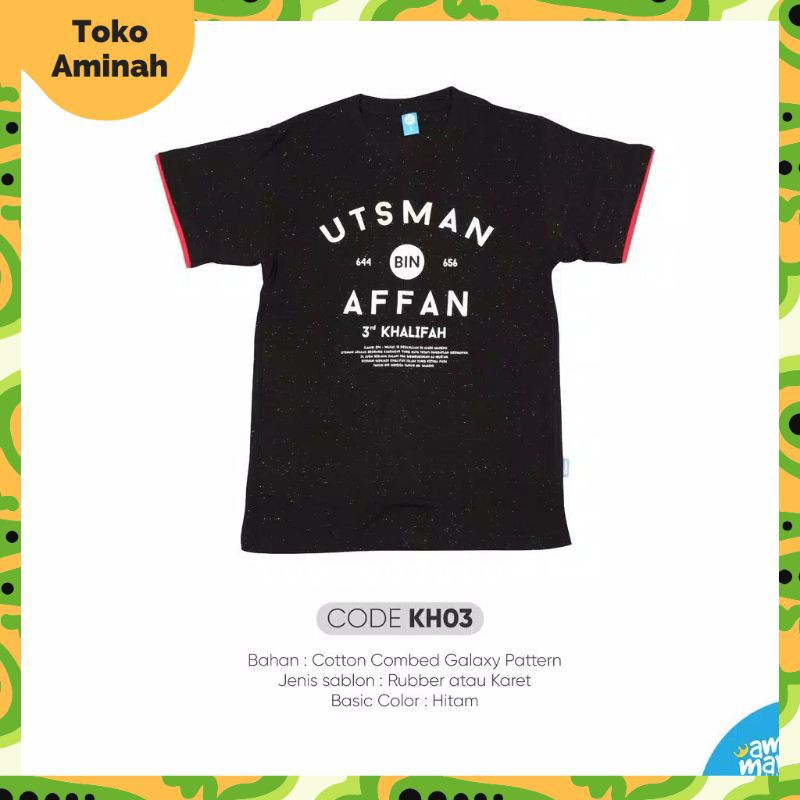 Kaos Anak Islami Khalifah Utsman Bin Affan Brand Ammar Kids - KH03