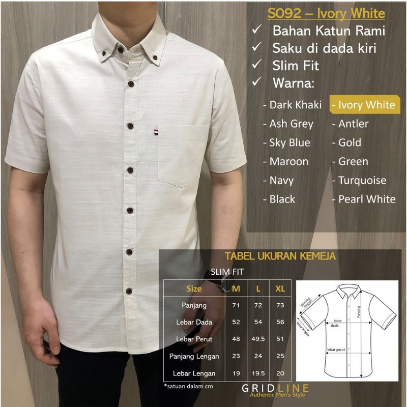 Kemeja Kantun Slimfit Polos Premium Bahan Sigerat Lengan Pendek Distro Merk Tote Sport dan F2D Original Distro Tebal Halus Premium Ukuran M L XL