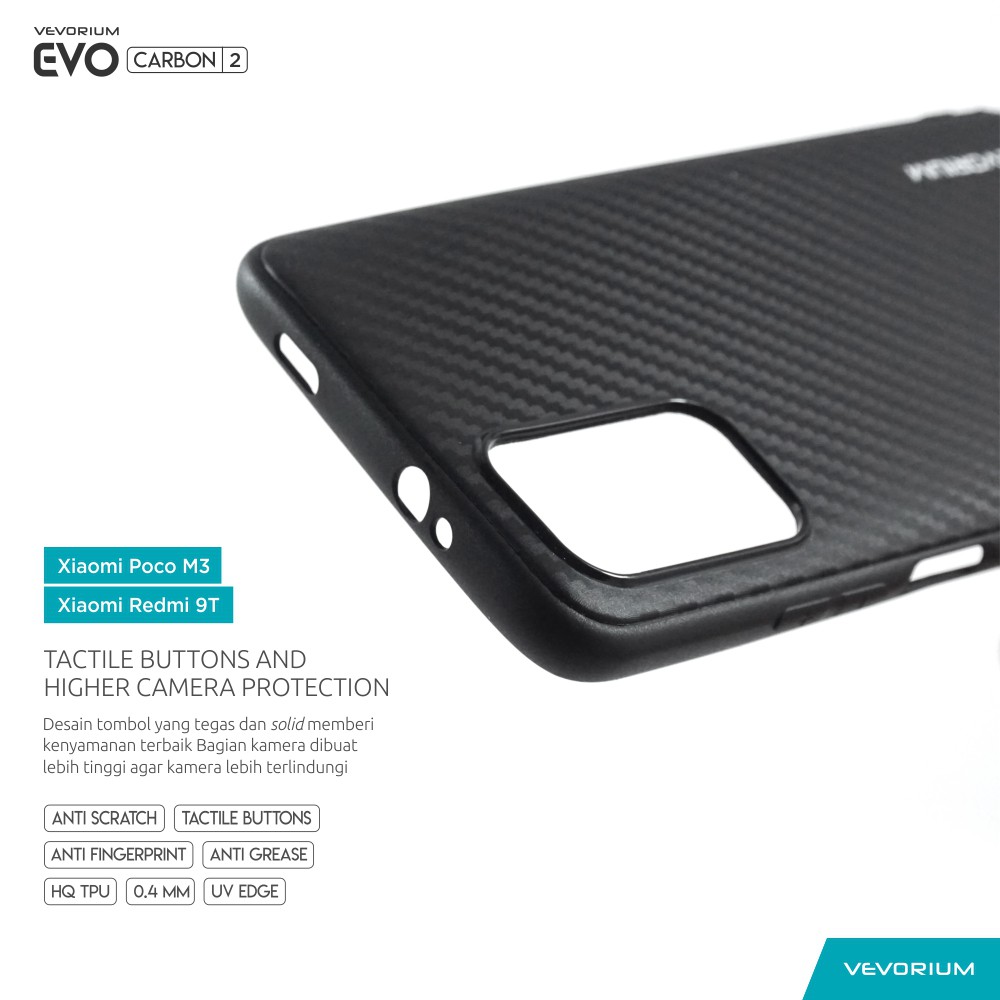 VEVORIUM EVO CARBON Xiaomi Redmi 9T Poco M3 Soft Case Softcase