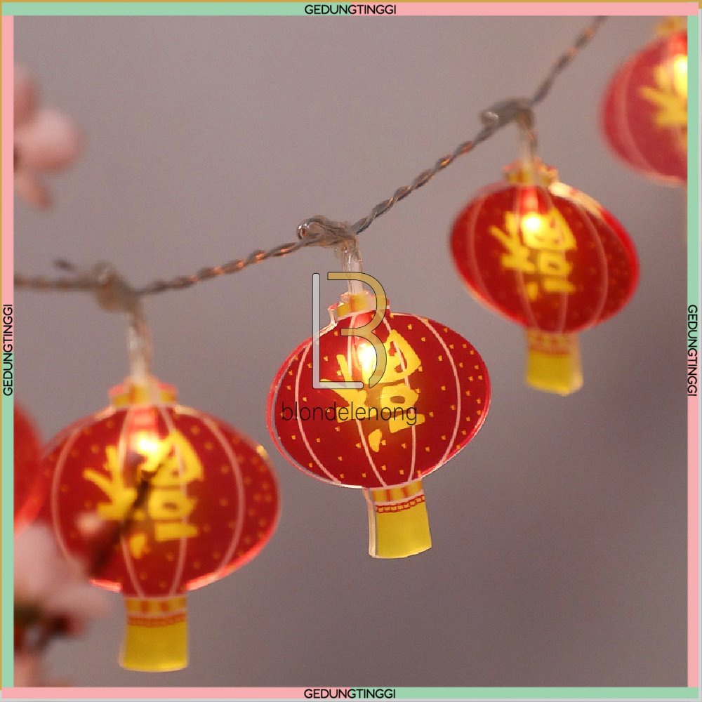 Lampu Led Let Lid Lhe Lamp Lidi Hias Petasan Lampion Hiasan Gantung Fu Fuk Hoki Rejeki Dekorasi Cafe Teras Plafon Dinding Kamar Pohon Imlek Sincia Tahun Baru Cina Shio Kelinci 2023 Merah Kelap Kelip Kedap Kedip Kerlap Kerlip Outdoor Anti Air Waterproof 3M