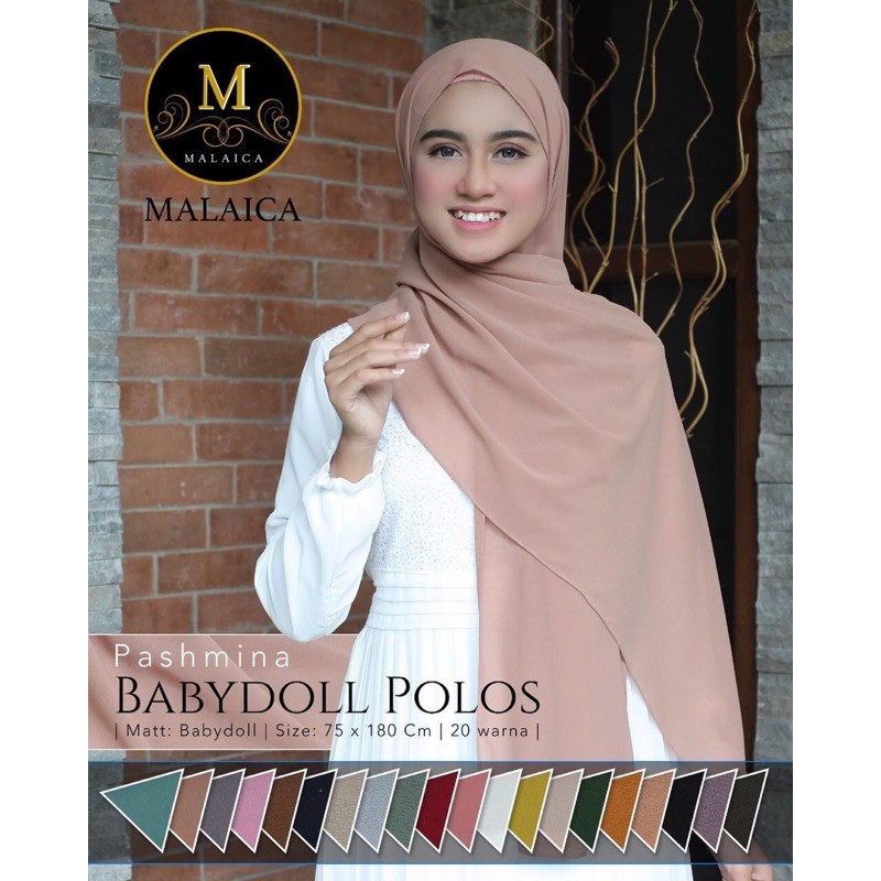 Malaica Phasmina Babydoll Jilbab Pasmina Ceruty Baby Doll Murah Hijab Polos Grosir Termurah Terlaris