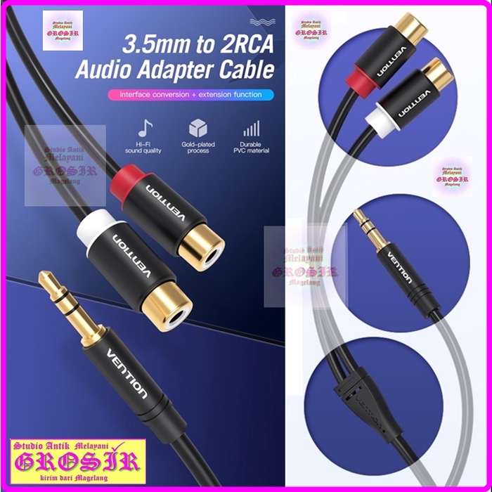 KABEL CONVERTER 3,5mm KE RCA 34906 - Vention Kabel Splitter 3.5mm to RCA Female - KABEL TRS 3.5mm KE