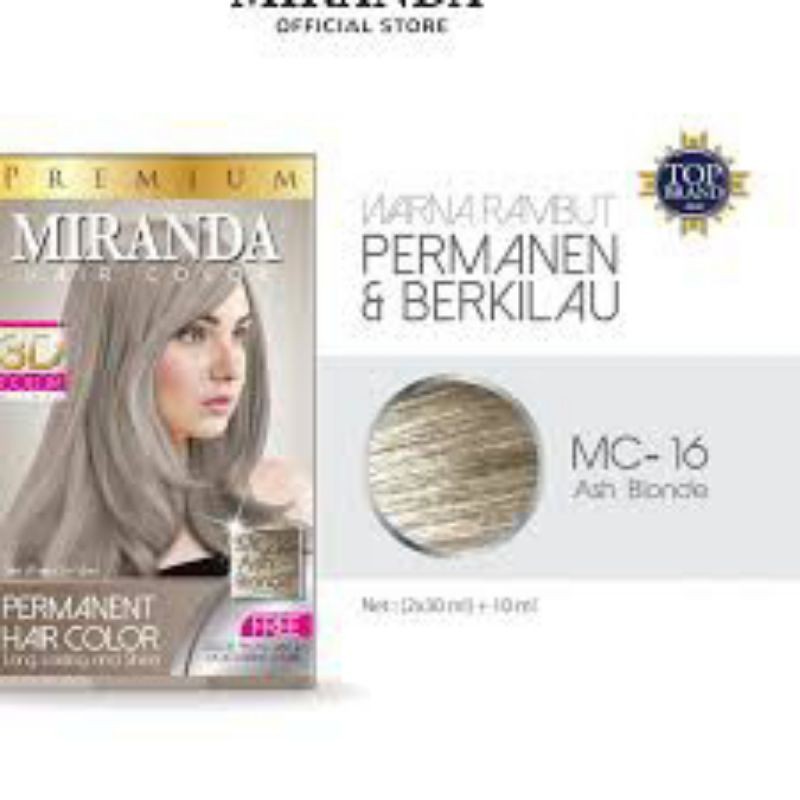 Miranda Permanent Hair Color MC-16 Ash Blonde 30 ml