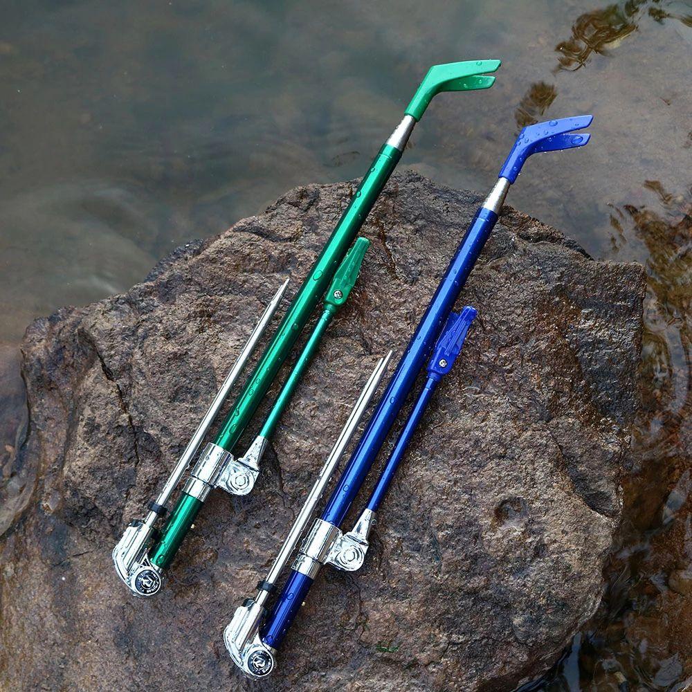 AUGUSTINA Fishing Accessories Fishing Rods Holder Equipment Fishing Bracket Fishing Pole Holder Fishing Tools Telescopic Stainless Steel 1.5M 1.7M 2.1M 2.3M Adjustable Double Groove Hand Rod/Multicolor