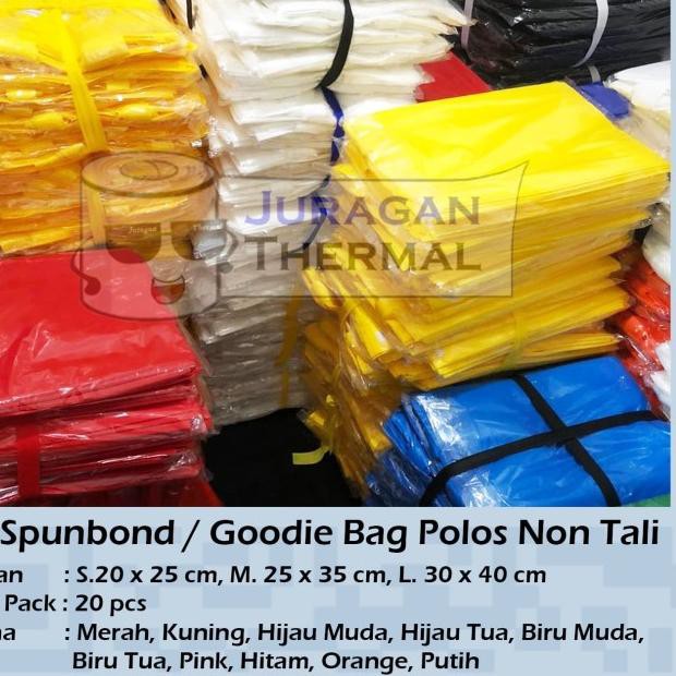 

➼ Tas Goodie Bag Large 30 x 40 Polos | Spunbond Oval LARGE ECO Friendly - Putih ♕