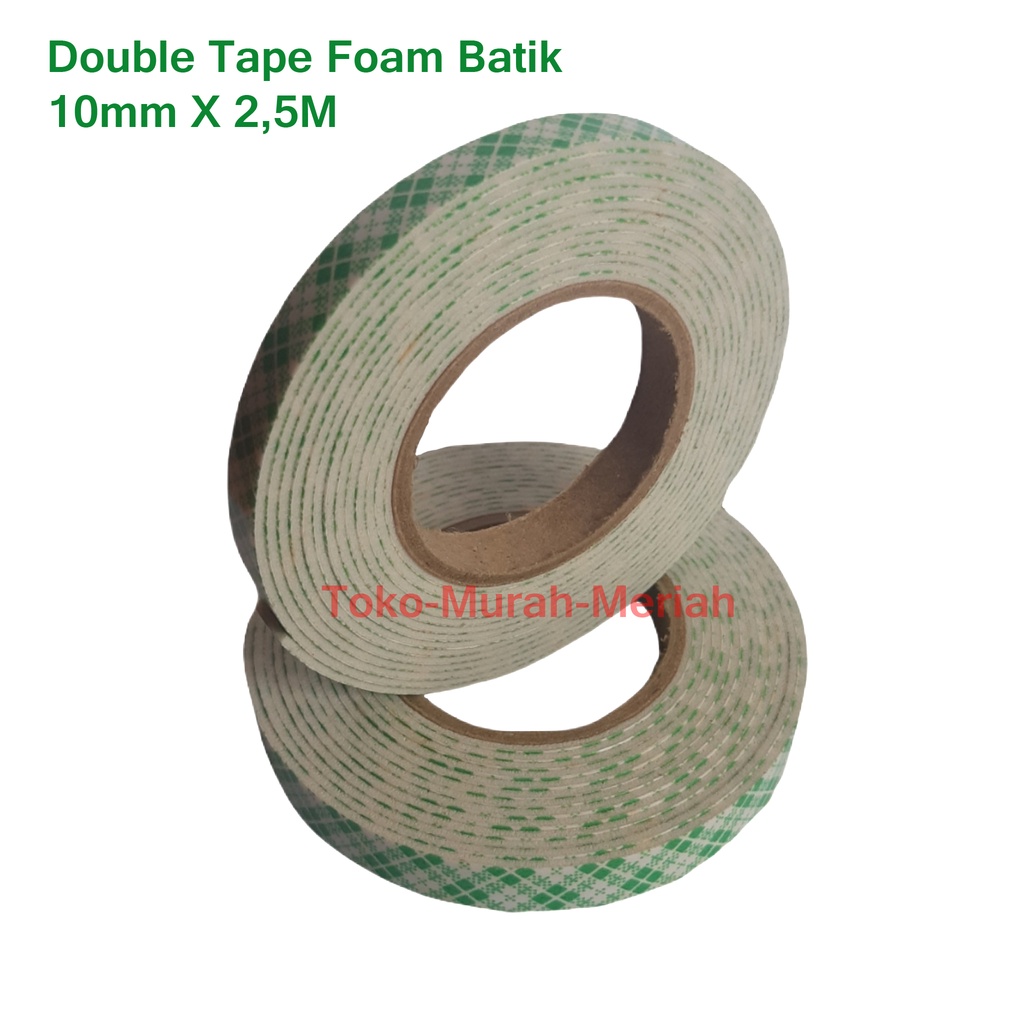 

Double Tape Foam Hijau Green Batik 9MM X 2,5M Busa Lakban spon Solasi Bolak Balik kuat