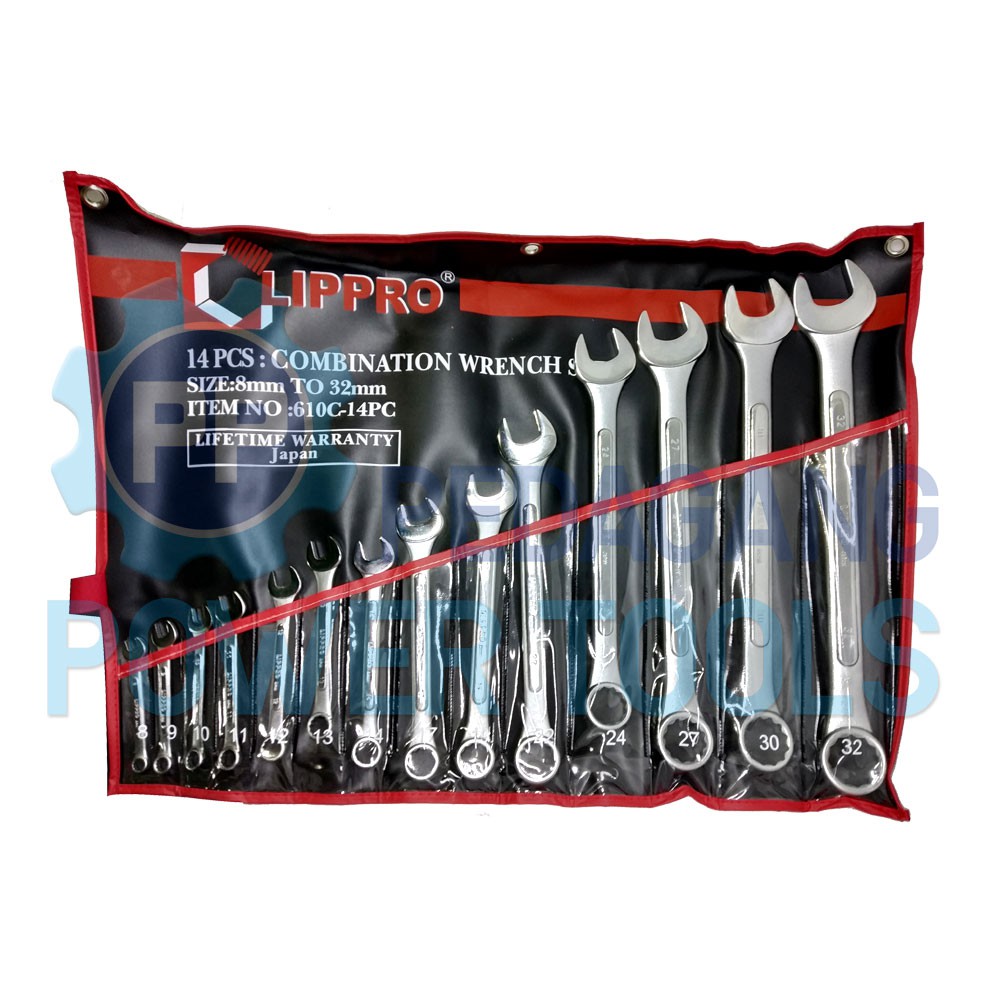 LIPPRO KUNCI RING PAS SET 14 PC 8 - 32 MM COMBINATION WRENCH 610C-14PC