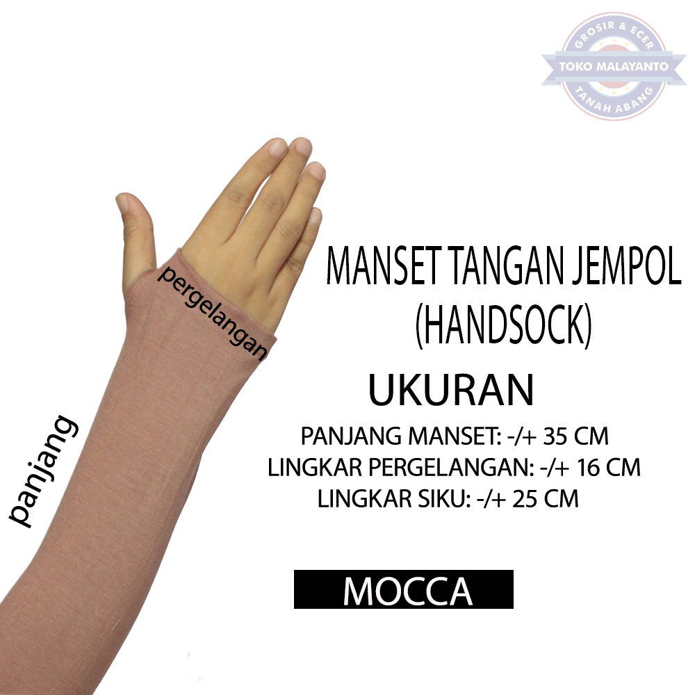 MANSET TANGAN DAN MANSET TANGAN JEMPOL  Pria dan Wanita/Fingerless/Handshock Jempol Polos Bahan KAOS-Mocca/Milo