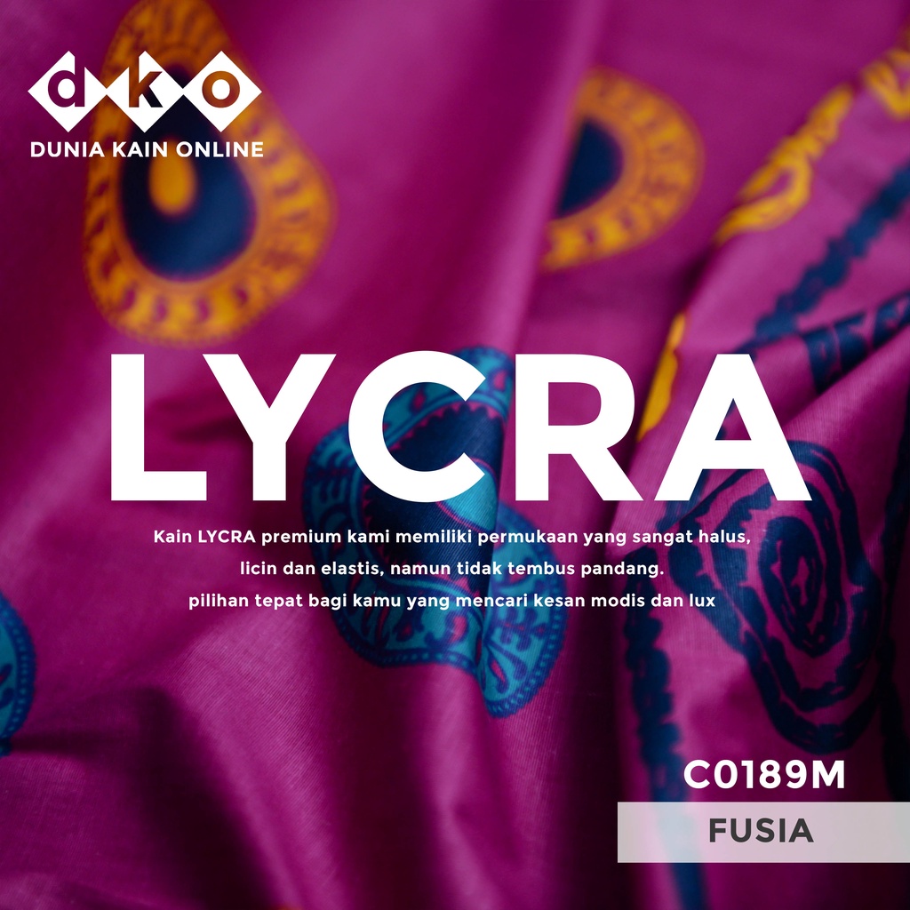 DKO Kain LYCRA Premium Cotton Stretch Fusia Motif Bundar M