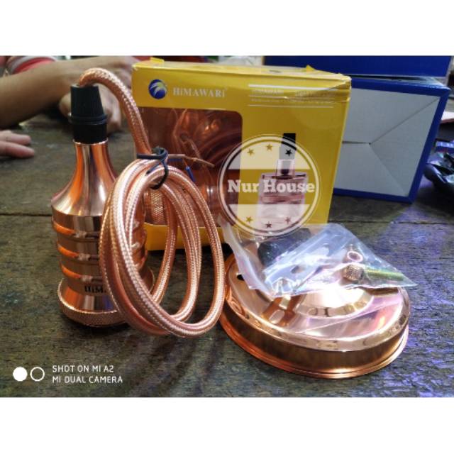 lampu gantung cafe rose gold