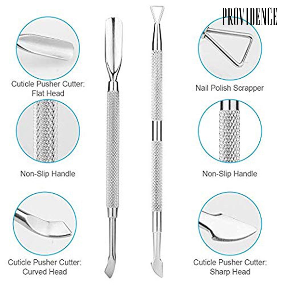 Providence 2Pcs Professional Triangle Dead Skin Remover Cuticle Pusher Nail Peeler Scraper