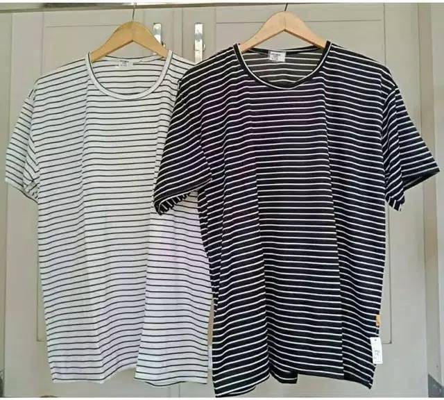 Stripe top tangan pendek