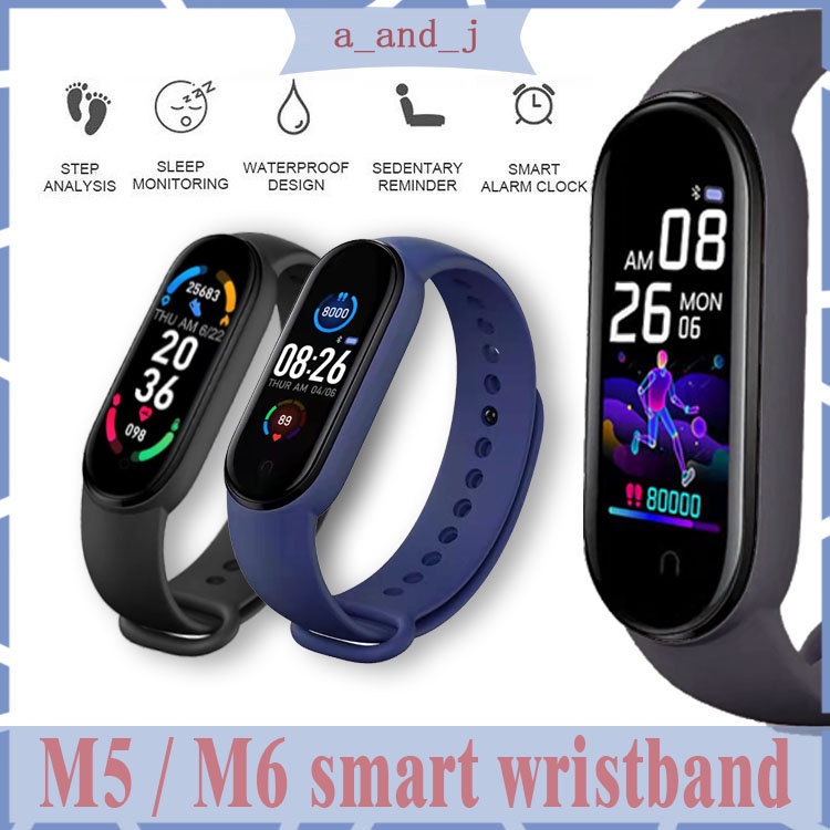 New GARANSIORI XIAOMI Smartband M5 M6 M7 Jam Tangan Smartwatch Bluetooth Smartband Waterproof Smart