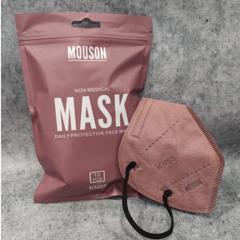 MASKER KN95 MOUSON 6 PLY PREMIUM EMBOSS, PINK LADY (ISI 10PCS/PACK)
