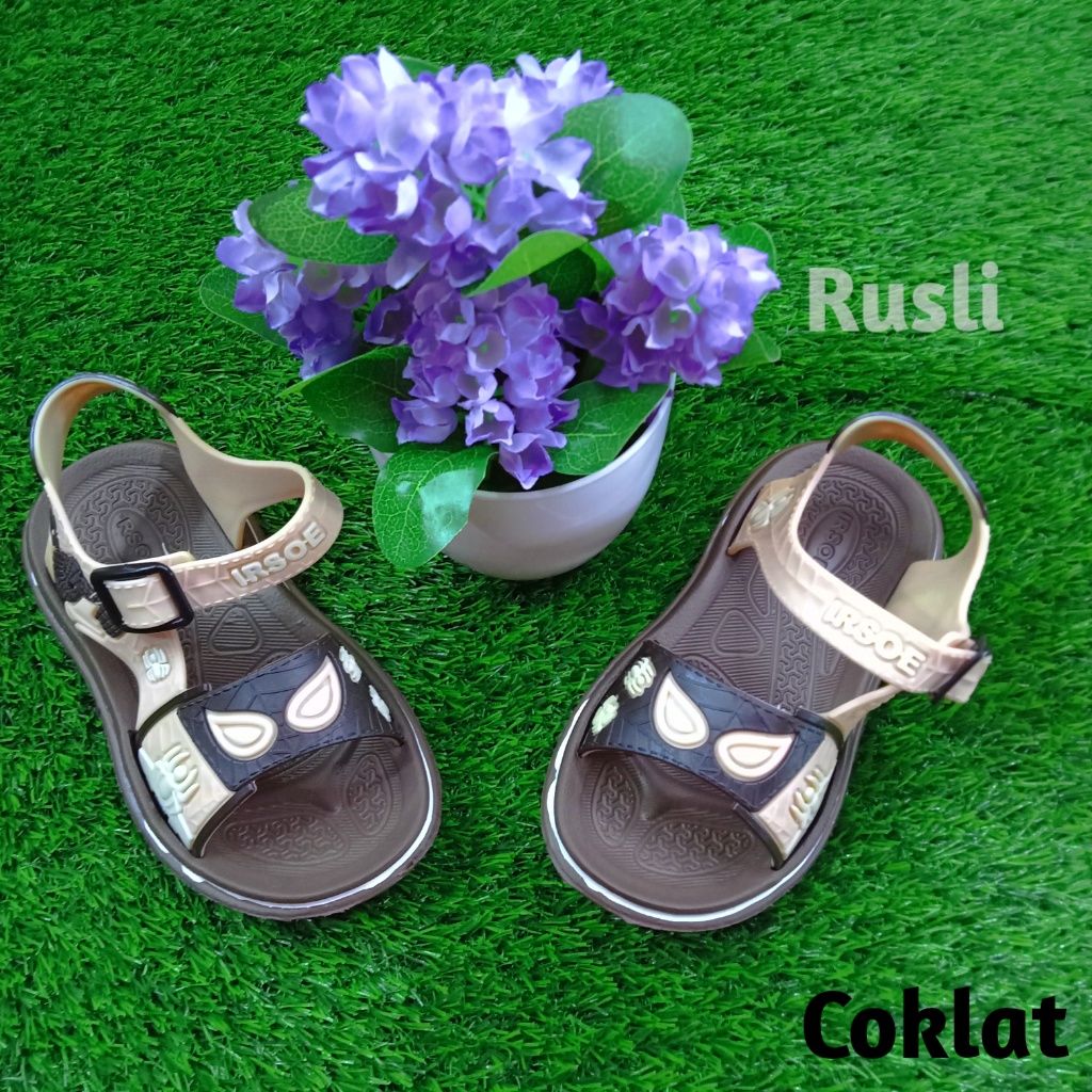 (COD) Sandal Gunung Baim Anak Remaja Motif Spider Irsoe A57