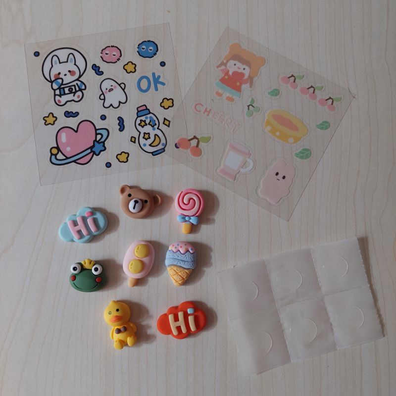 BAKUL UNIK - Botol minum 1L 1 liter pastel viral bahan tritan BPA Free / motivational water bottle-3D 8pcs + 2D 2 lbr