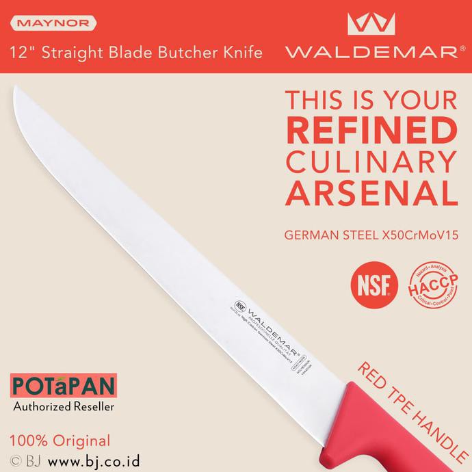 Waldemar Maynor 12" Straight Butcher Knife NSF German SteelX50CrMoV15