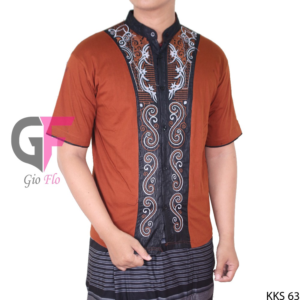 GIOFLO Busana Muslim Modern Baju Koko Eksklusif Brown / KKS 63