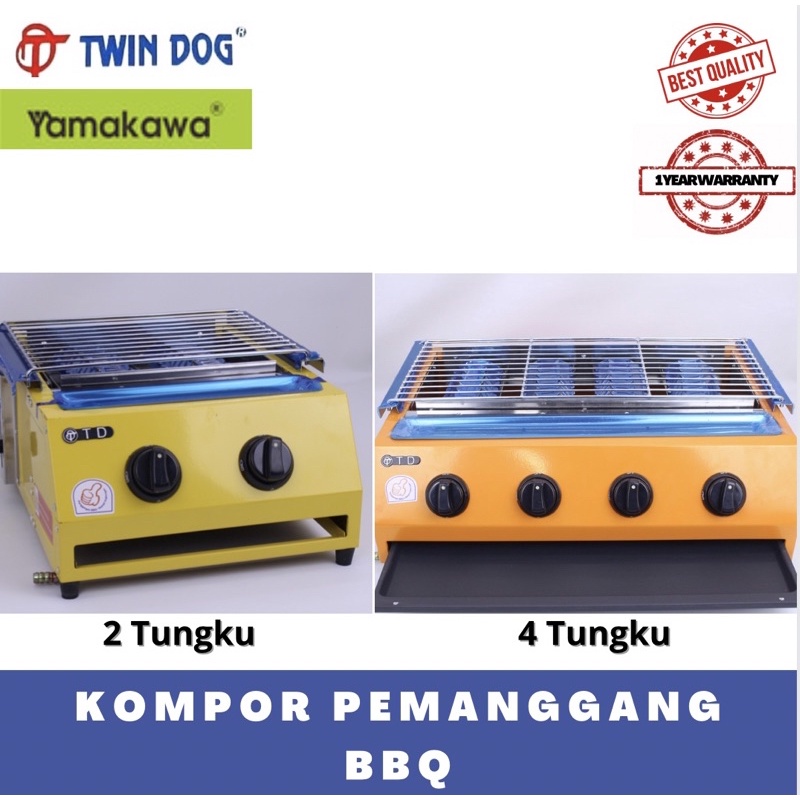 Kompor BBQ Grill Sosis Bakar Sate Bakar 2 Tungku 4 Tungku 6 Tungku Gas Kompor Panggang Tanpa Regulat