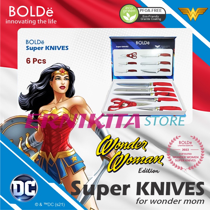 BOLDe SUPER KNIVES WONDER WOMAN 6 PCS - Pisau Set Stainless Steel