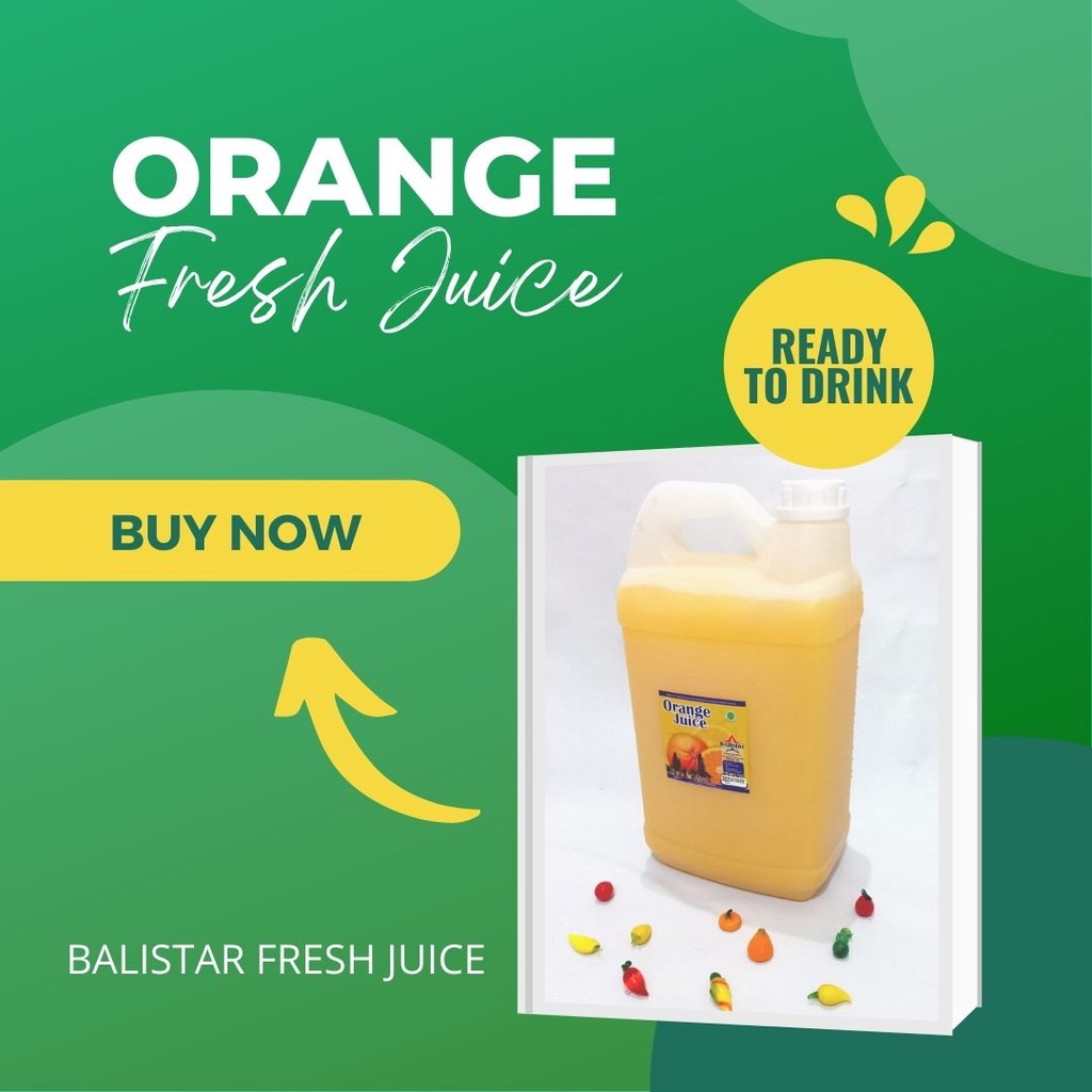

Jus Buah JERUK ORANGE Fresh Juice Balistar 5 Liter