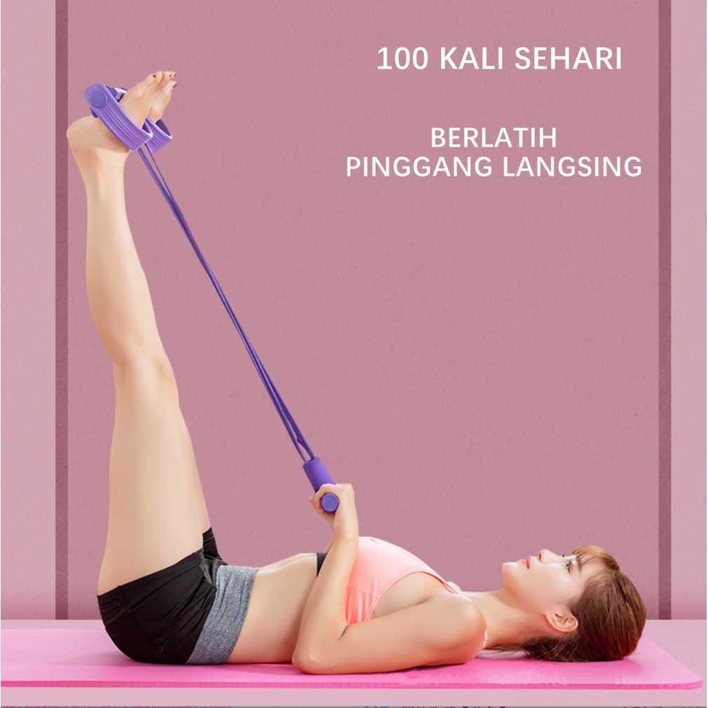 [TULALA SHOP]Resistor Band Stretching untuk Yoga / Pilates / Fitness/Yoga figure 8 tali tarik / peralatan kebugaran/ Pedal Sit-Up Pull Rope Expander Elastis