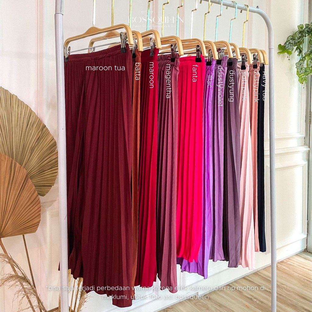 Rok plisket pendek 7/8 wanita model payung / Rok Plisket Mayung pendek / Rok Kerja Dewasa-3