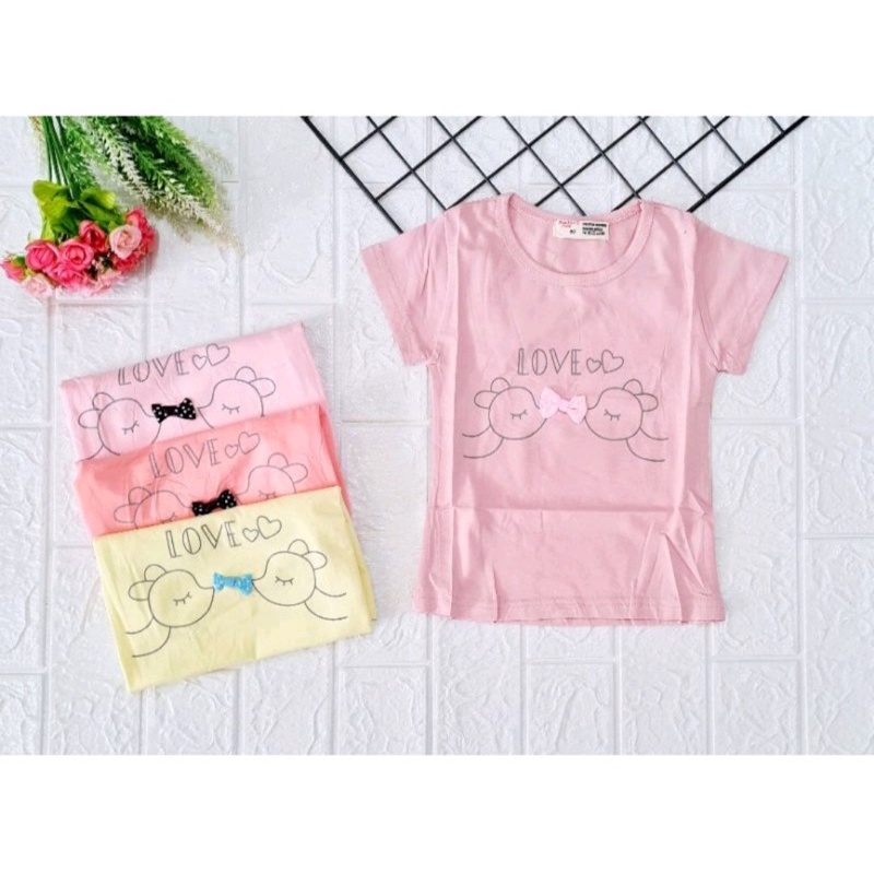 Kaos Anak Perempuan Import/ Atasan Anak Perempuan import/Kaos Anak Bayi/Kaos 100 Import 1-5 Tahun